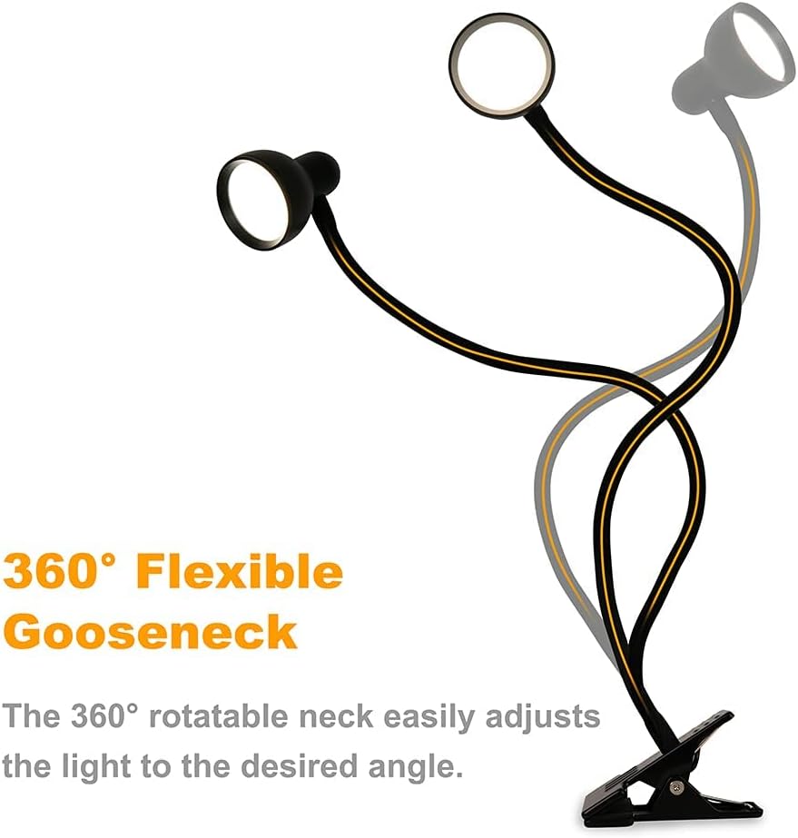 Glocusent Clip-on Night Light - Relaxing Self-Care Reading Companion, Smooth Fade 1-Minute Auto Off Timer Light