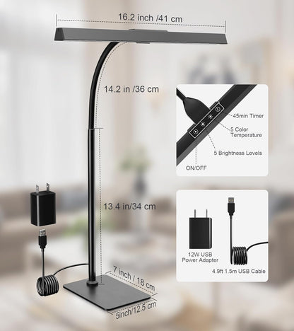 GlowStar Architect LED Lamp Gift for Remote Workers, Premium Black Desk Light for Housewarming and Office Gift Ideas