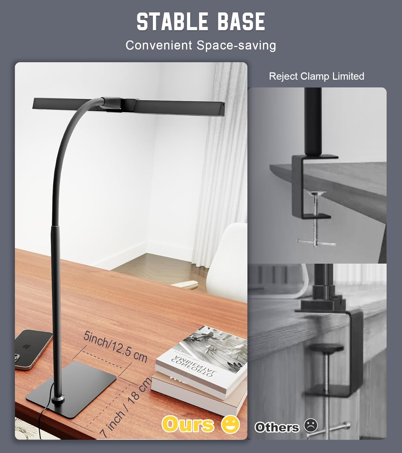 GlowStar Architect LED Lamp Gift for Remote Workers, Premium Black Desk Light for Housewarming and Office Gift Ideas