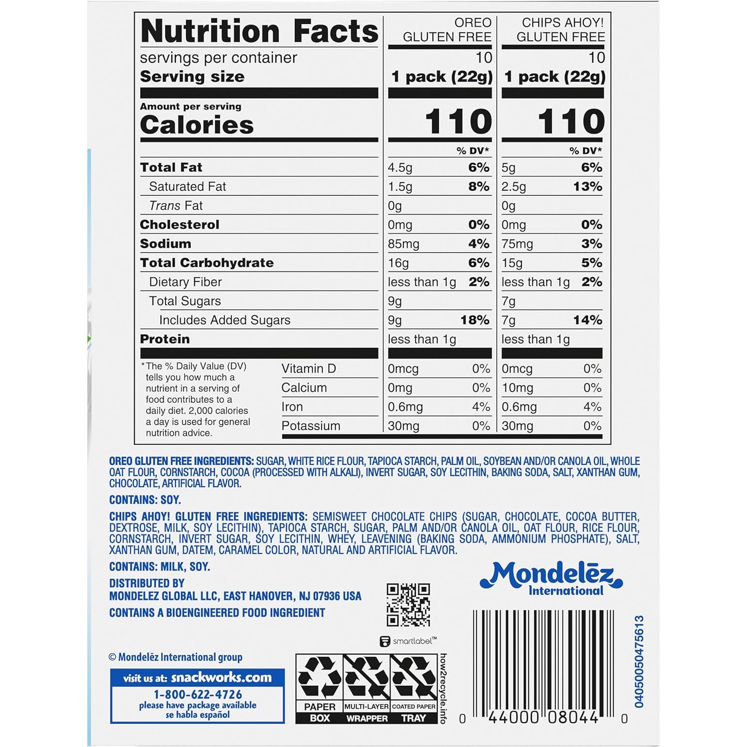 Gluten Free OREO & CHIPS AHOY! Variety Pack – Conference Room and Reception Area Treats for Shared Workspaces