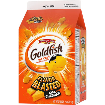 Goldfish Cheddar Cheese Crackers – Shareable Bulk Snack Gift for Party Hosts, Game-Day Entertaining, and Cookie-Swap Tables, 27.3 oz