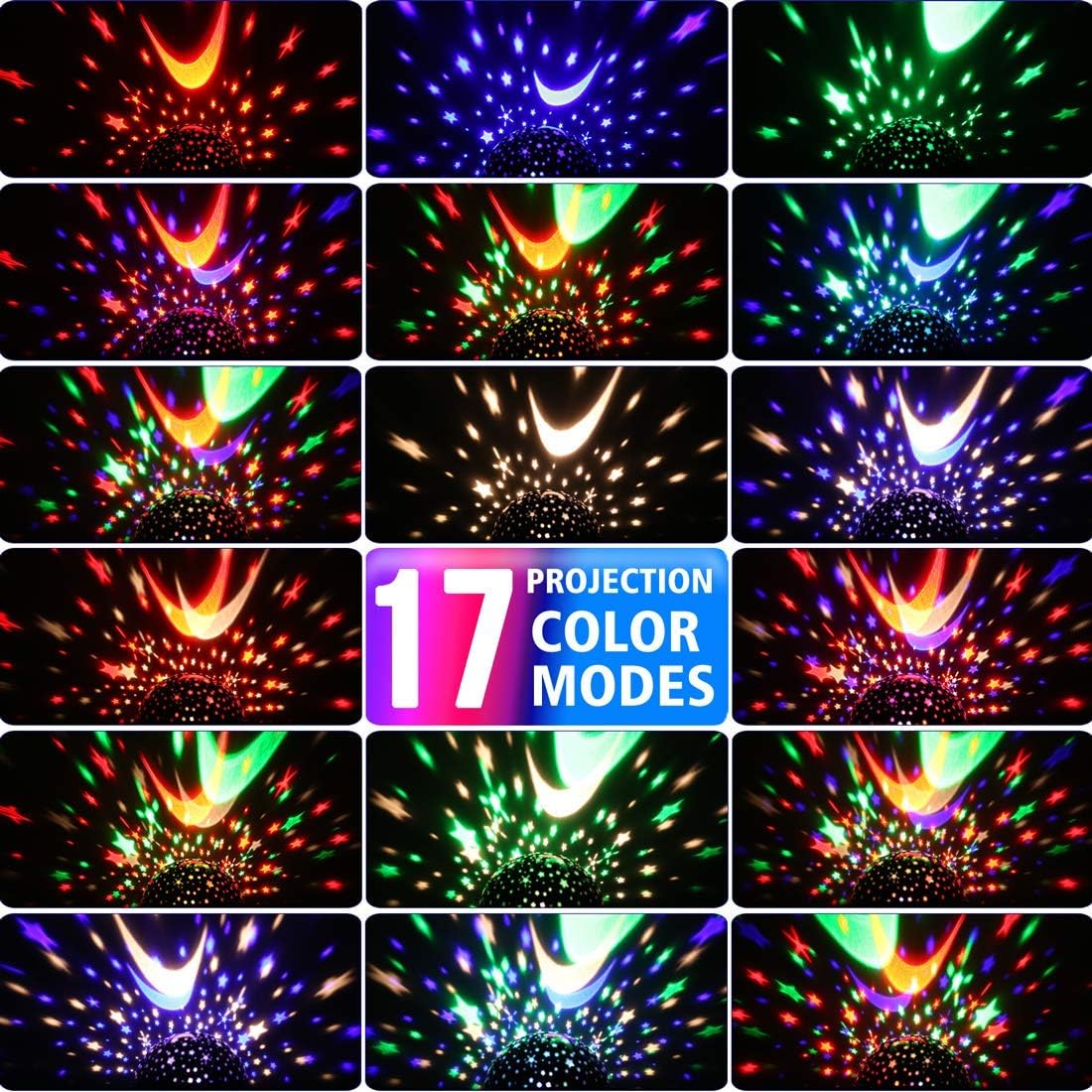 GOLUM Star Projector – Sleepover Party Favor and Stocking Stuffer, 8-Color Star Moon Projector Lamp