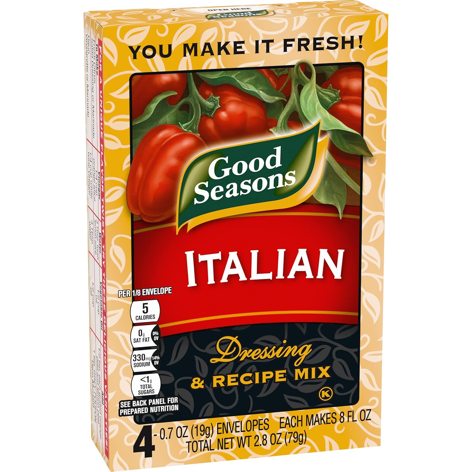 Good Seasons Italian Dressing Dry Mix – Guilt-Free Herby Seasoning for Weight-Management Diets and Clean Eating, Single-Serve Packets
