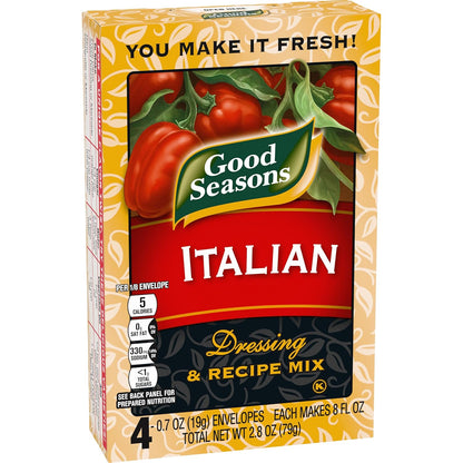 Good Seasons Italian Dressing Dry Mix – Guilt-Free Herby Seasoning for Weight-Management Diets and Clean Eating, Single-Serve Packets