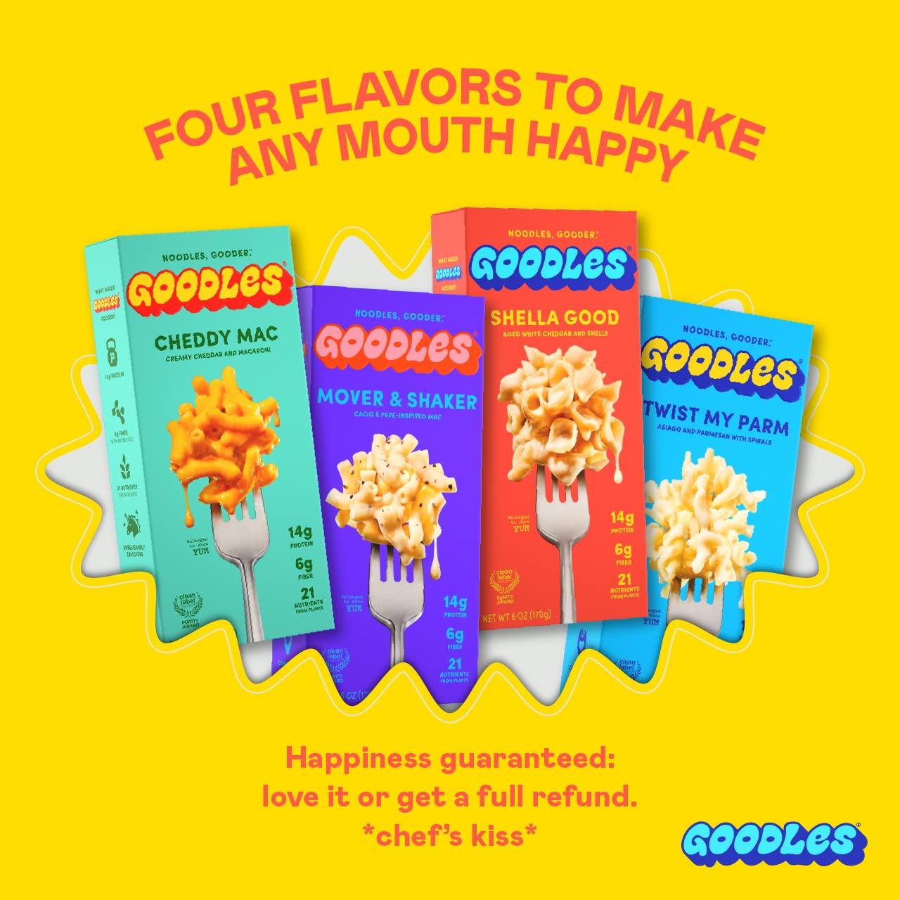 Goodles Shella Good Cheddar Shells – Nutrient Packed Comfort Dinner for Health Conscious Adults