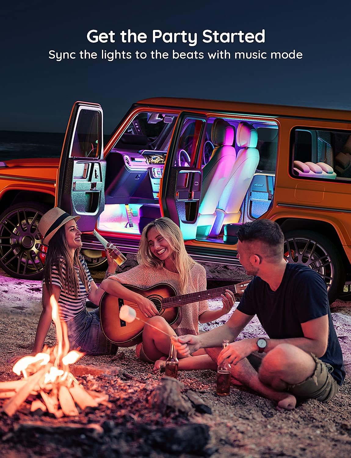 Govee Car LED Strip Lights – Child Friendly Car Cabin Lighting, Low Voltage 12V Plug and Play