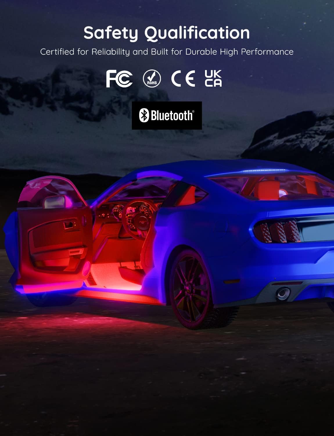 Govee Car LED Strip Lights – Child Friendly Car Cabin Lighting, Low Voltage 12V Plug and Play