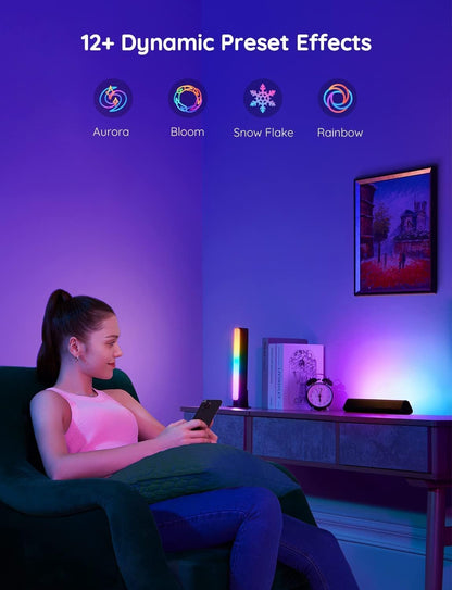 Govee Gaming Light Bars with Built-In Mic Sync, 16 Million Color RGBICWW Backlights for Monitor, TV and Streaming Background