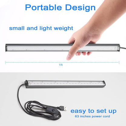 GREENIC Black Light Bar 2-Pack 10W USB – Minimalist UV LED Strip for Under-Shelf Accent Lighting and Room Decor