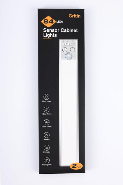 Gritin 10.2 inch Motion Sensor Cabinet Light - Warm 3000K Glow for Bedroom and Living Room Decor