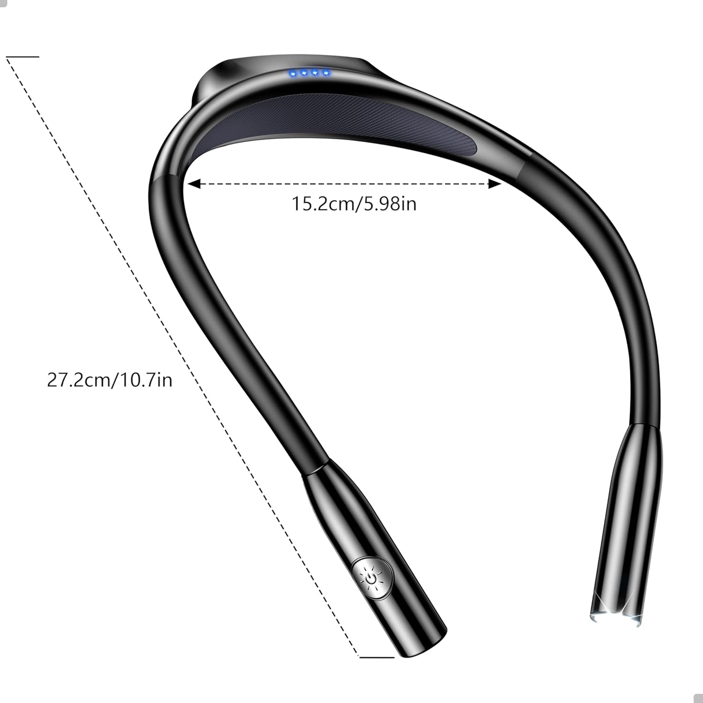 Gritin LED Neck Reading Light – 80-Hour Rechargeable Light for Road Trips, Planes and Long Travel