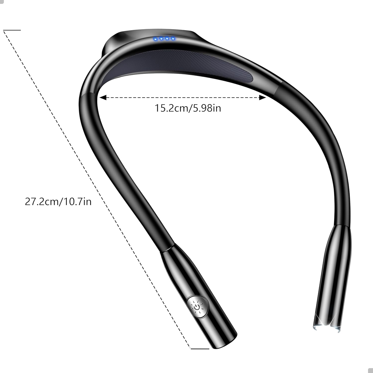 Gritin LED Neck Reading Light – 80-Hour Rechargeable Light for Road Trips, Planes and Long Travel