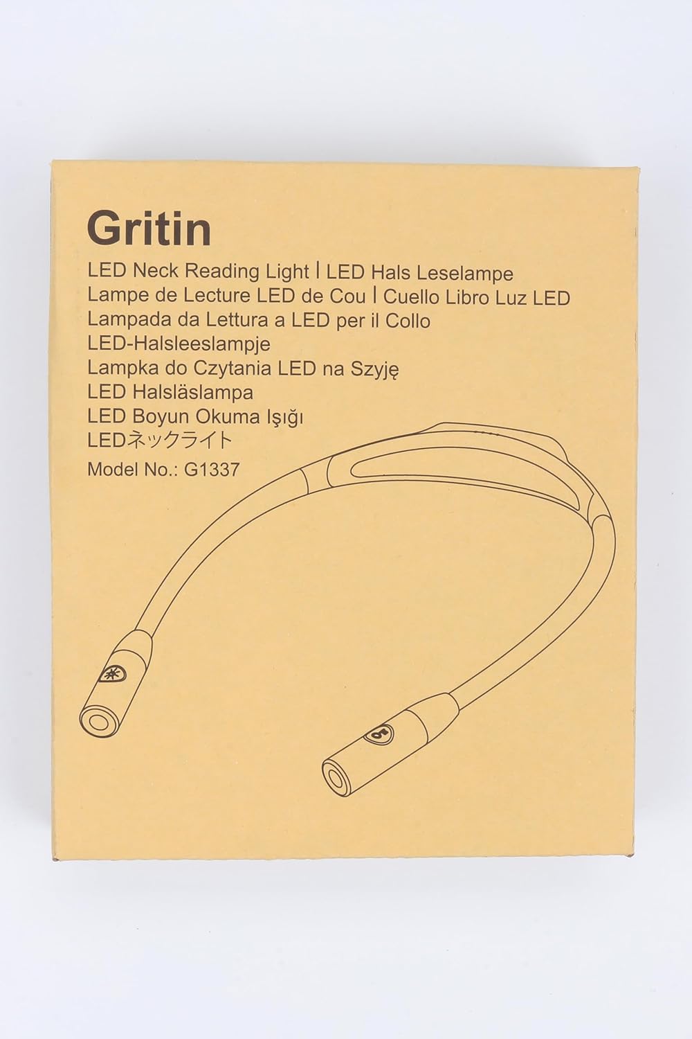 Gritin LED Neck Reading Light – 80-Hour Rechargeable Light for Road Trips, Planes and Long Travel