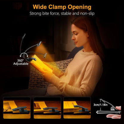 Gritin Lightweight Rechargeable Reading Light with Clean Lines – Less Is More Design for Intentional Reading Nooks