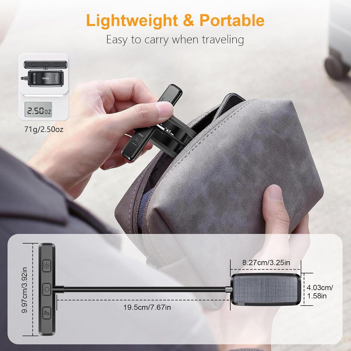 Gritin Lightweight Rechargeable Reading Light with Clean Lines – Less Is More Design for Intentional Reading Nooks