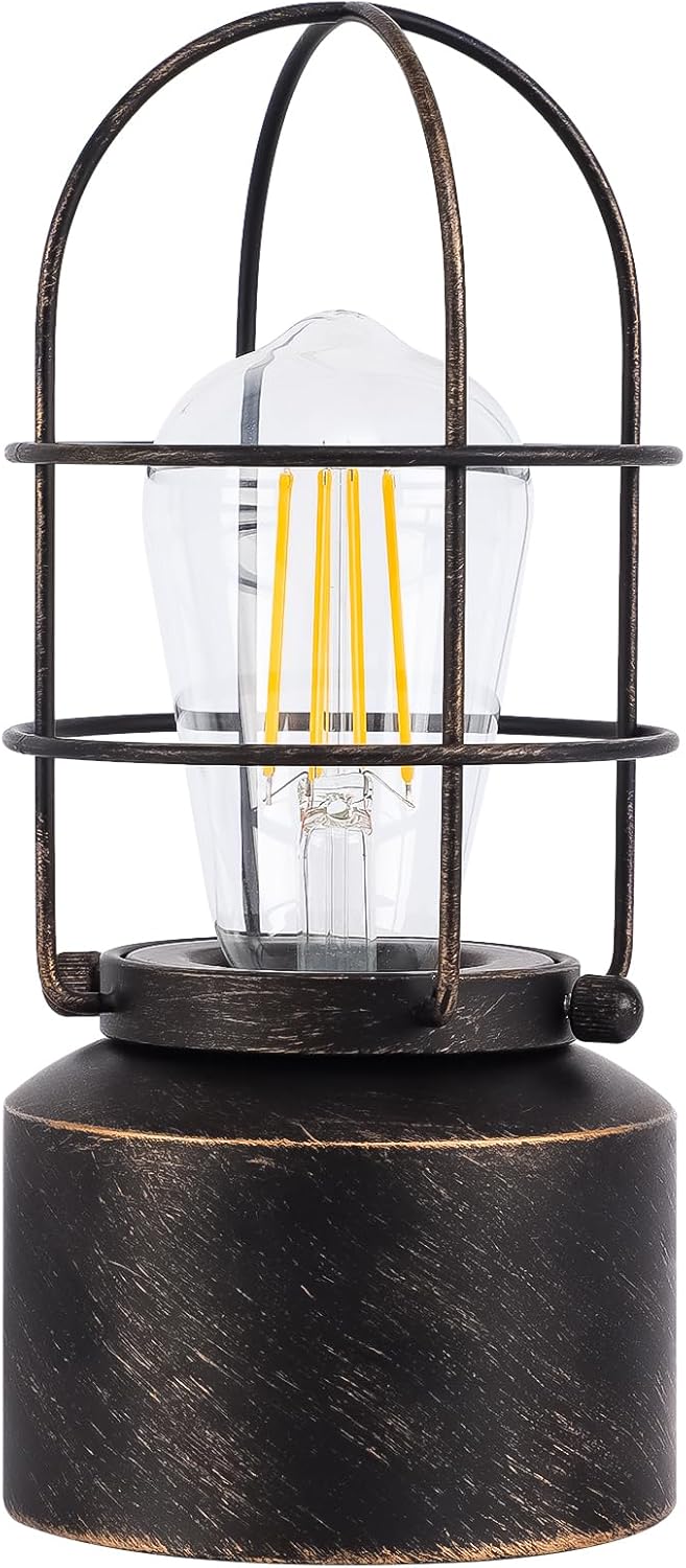 Haian Support Compact Study Lamp - Steampunk Industrial Bedside Light for Reading Sessions and Quiet Work Corners, Bulb Included