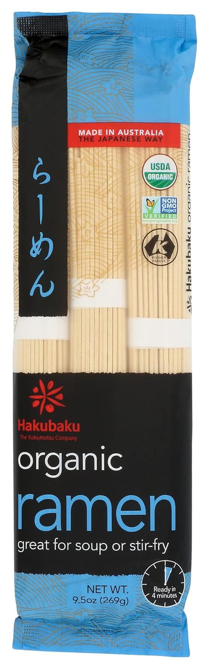 Hakubaku Organic Ramen Noodles, 9.5 oz – USDA Organic Noodle for Clean-Eating Meal Prep
