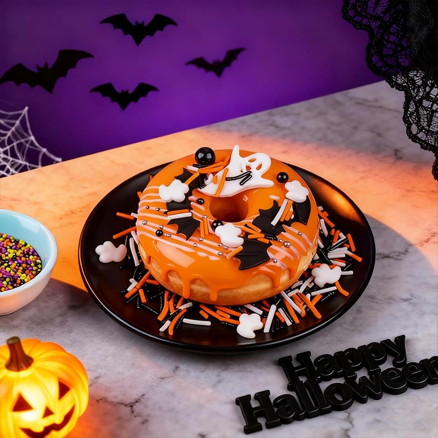 Halloween Sprinkles - Child-Friendly Cupcake and Cookie Toppers for Nursery and Kids' Birthday Decorating, 320g Bulk Jar