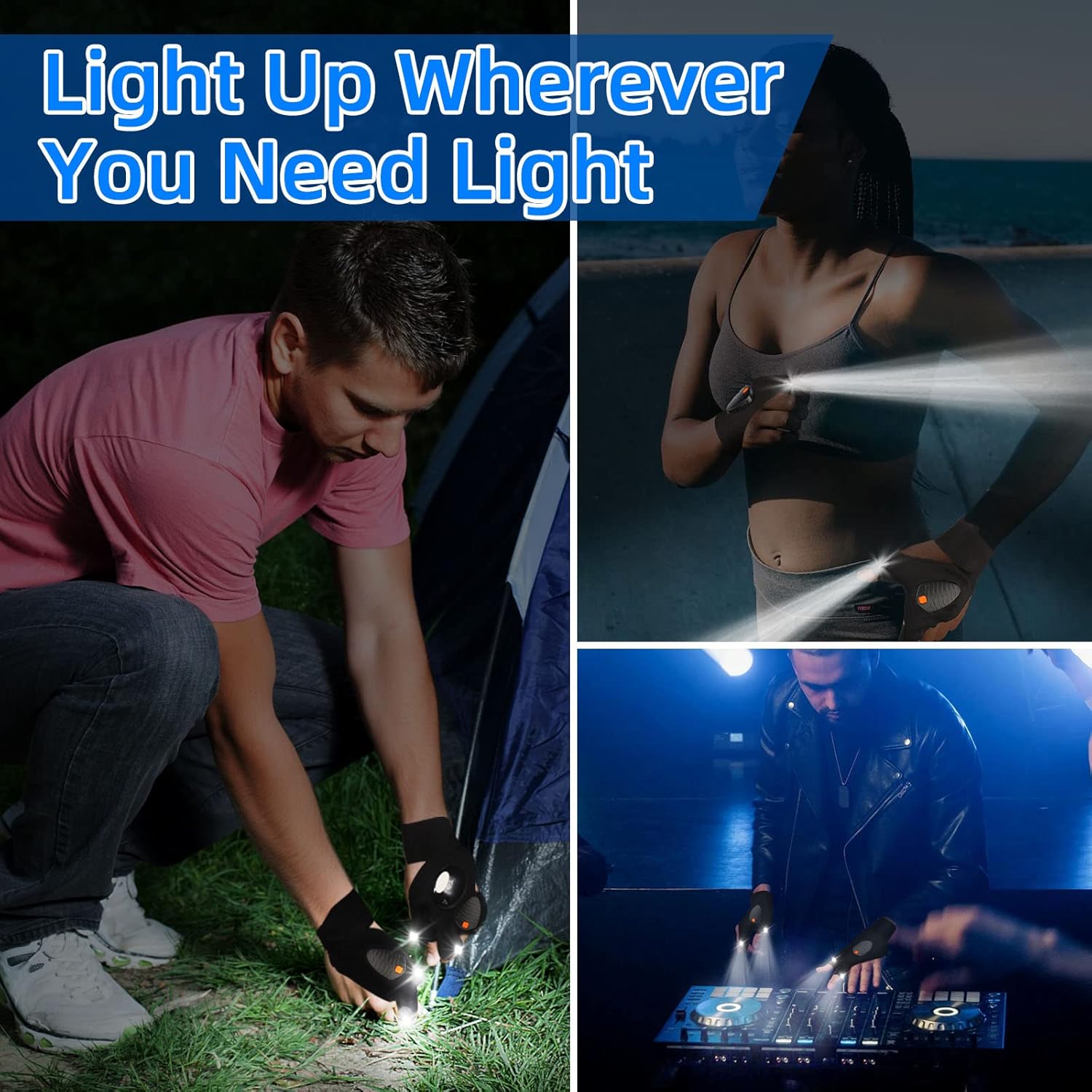 Hands-Free LED Gloves – Smoke Alarm Battery Change Light, Safer Than Holding a Flashlight in Dark Hallways