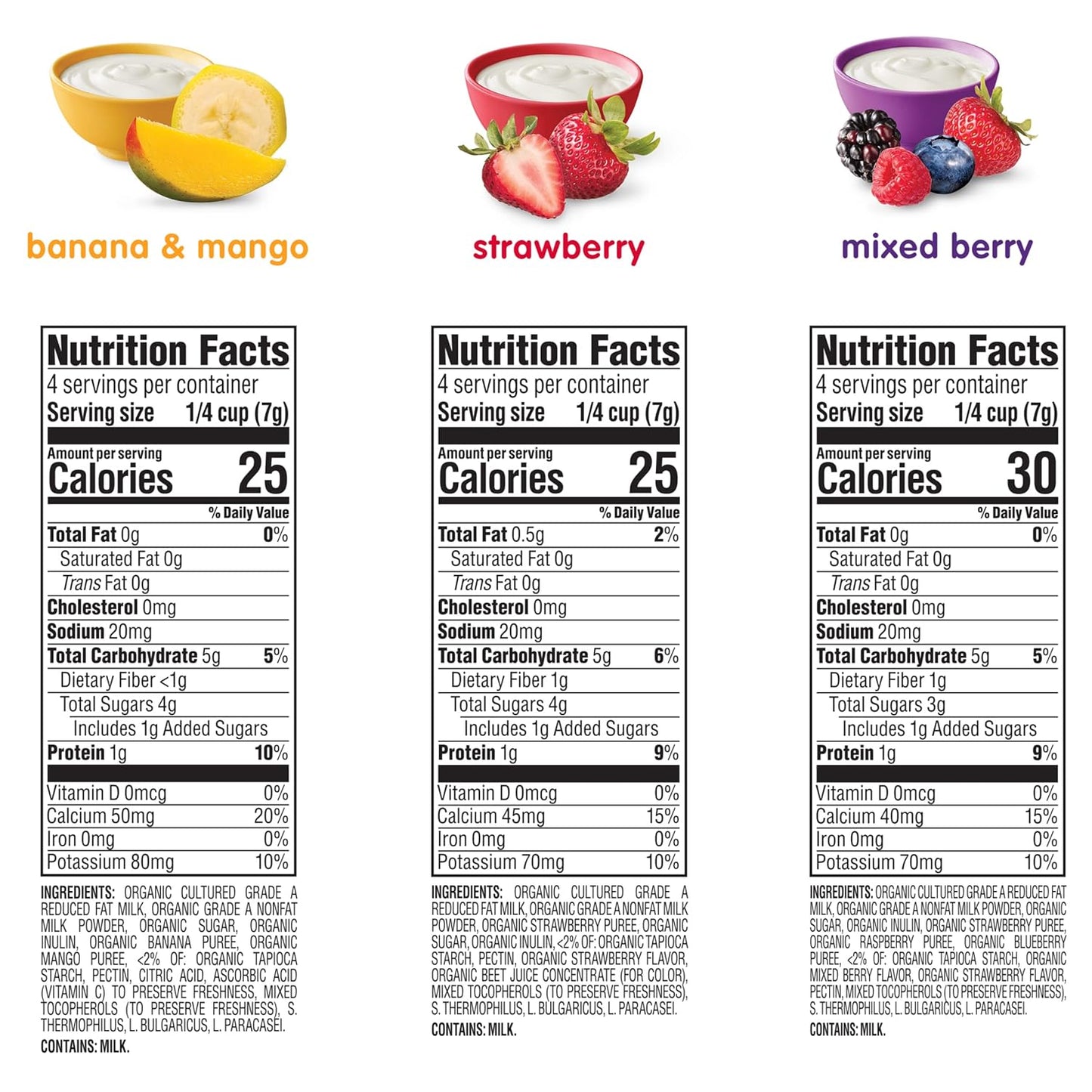 Happy Baby Organics Yogis Freeze-Dried Snack – Toddler Self-Feeding Pouches for High Chair and On-the-Go, 1 oz, Pack of 3