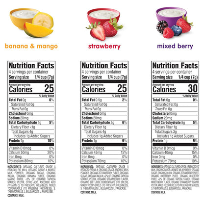 Happy Baby Organics Yogis Freeze-Dried Snack – Toddler Self-Feeding Pouches for High Chair and On-the-Go, 1 oz, Pack of 3