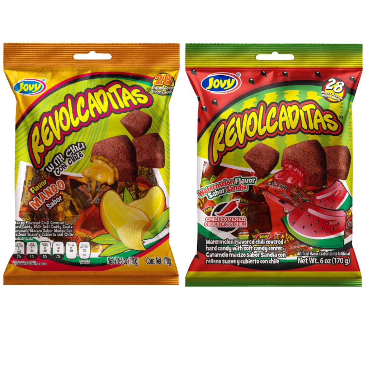 hard candy shell coated in chili powder for a sweet-and-spicy kick