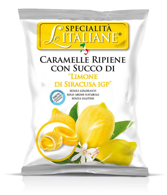 hard candy shell with a liquid lemon filling sourced from syracuse, italy