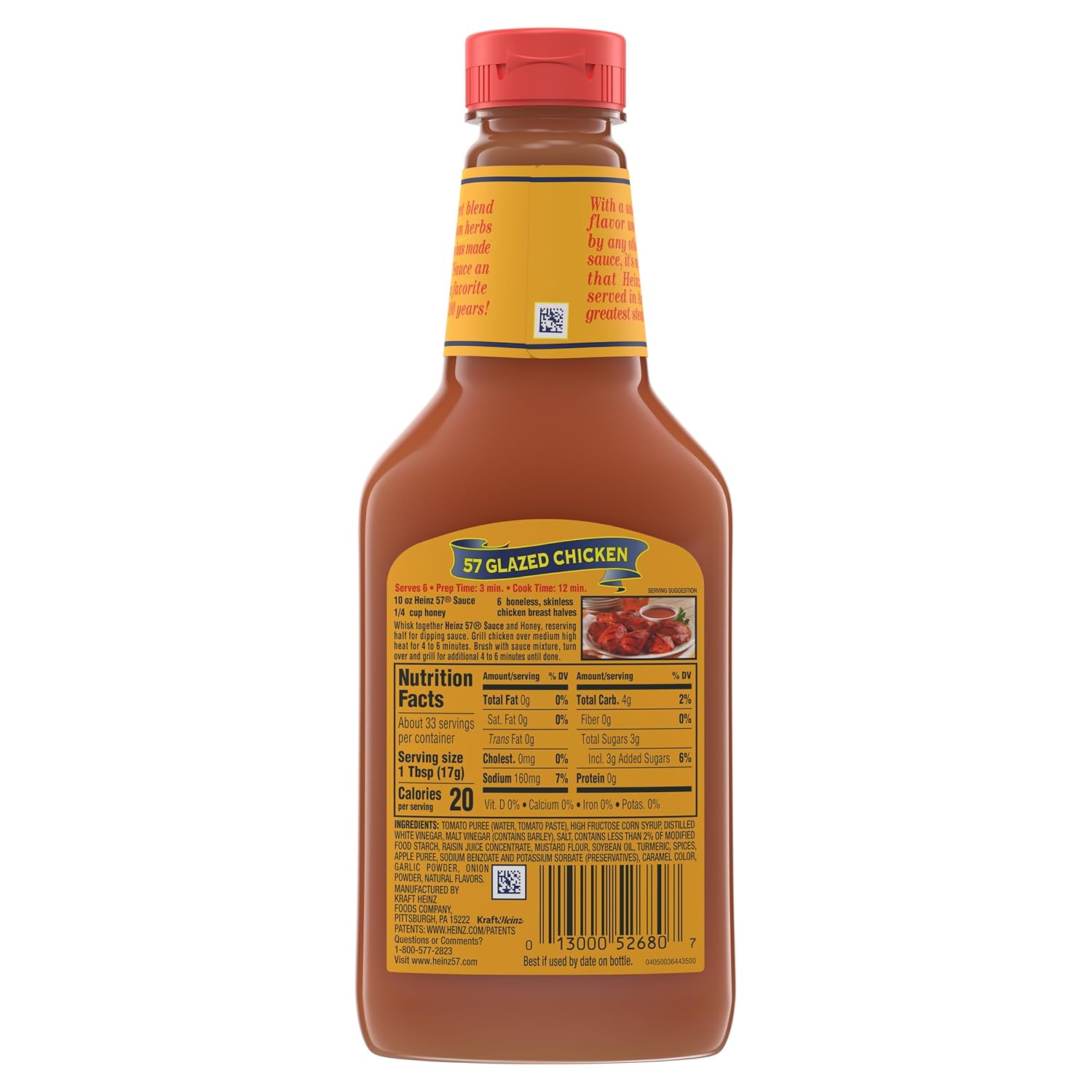 Heinz 57 Sauce for Camping Grills and Patio Dinners, Shatterproof 20 oz Bottle for On-the-Go Seasoning