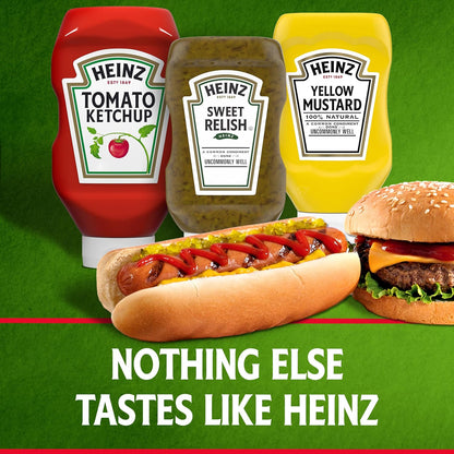 Heinz Sweet Relish 12.7 fl oz Bottle – Thick Tangy Topping for Hot Dogs at Outdoor Cookouts