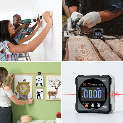 HERRMILL Digital Angle Finder with Dual Laser - Unique Holiday Gift for Him, Pocket Measuring Tool for DIYers and Carpenters