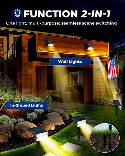 HGGH Solar Lights Outdoor IP67 – Minimalist 60 LED Garden Lights with Neutral Finish for Intentional Outdoor Spaces