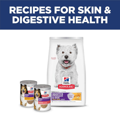 Hill's Science Diet Small Breed Sensitive Skin & Stomach Kibble – Vet-Recommended Wellness Nutrition with Prebiotic Fiber, 30 lb Bag