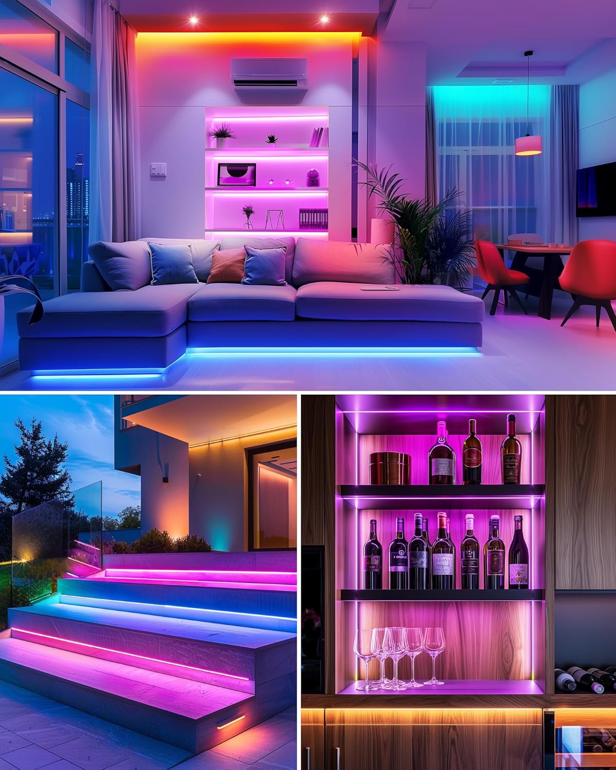 HitLights LED Strip Lights – Living Room Aesthetic Upgrade, RGB Backlight Strip for TV and Media Console Setup