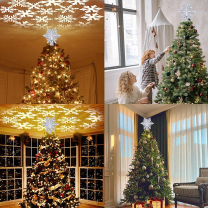 HOLIDAY MAGIC Lighted Christmas Tree Topper – Housewarming Holiday Gift, No Batteries Needed, Plug-and-Play