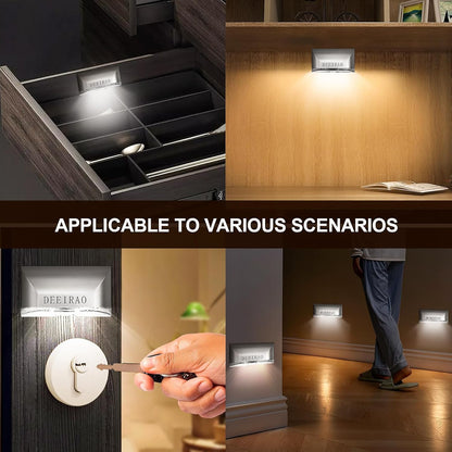Home Keyhole Infrared PIR Wireless Auto Sensor Motion Detector LED Light Lamp – Cool-Running Battery Night Light Safe Around Pets and Bedding