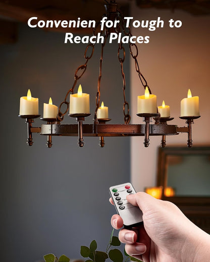 Homemory 400+ Hour Flameless Votive Candles 12-Pack – Cool Touch LED Tea Lights with 8H Auto Timer for Senior Safe and Kid Friendly Use