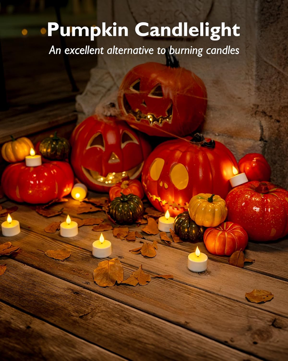 Homemory Flicker Tea Lights — Mantel and Coffee Table Decor, Remote Timer Set of 6