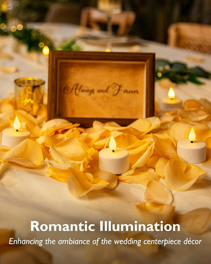Homemory Flicker Tea Lights — Mantel and Coffee Table Decor, Remote Timer Set of 6