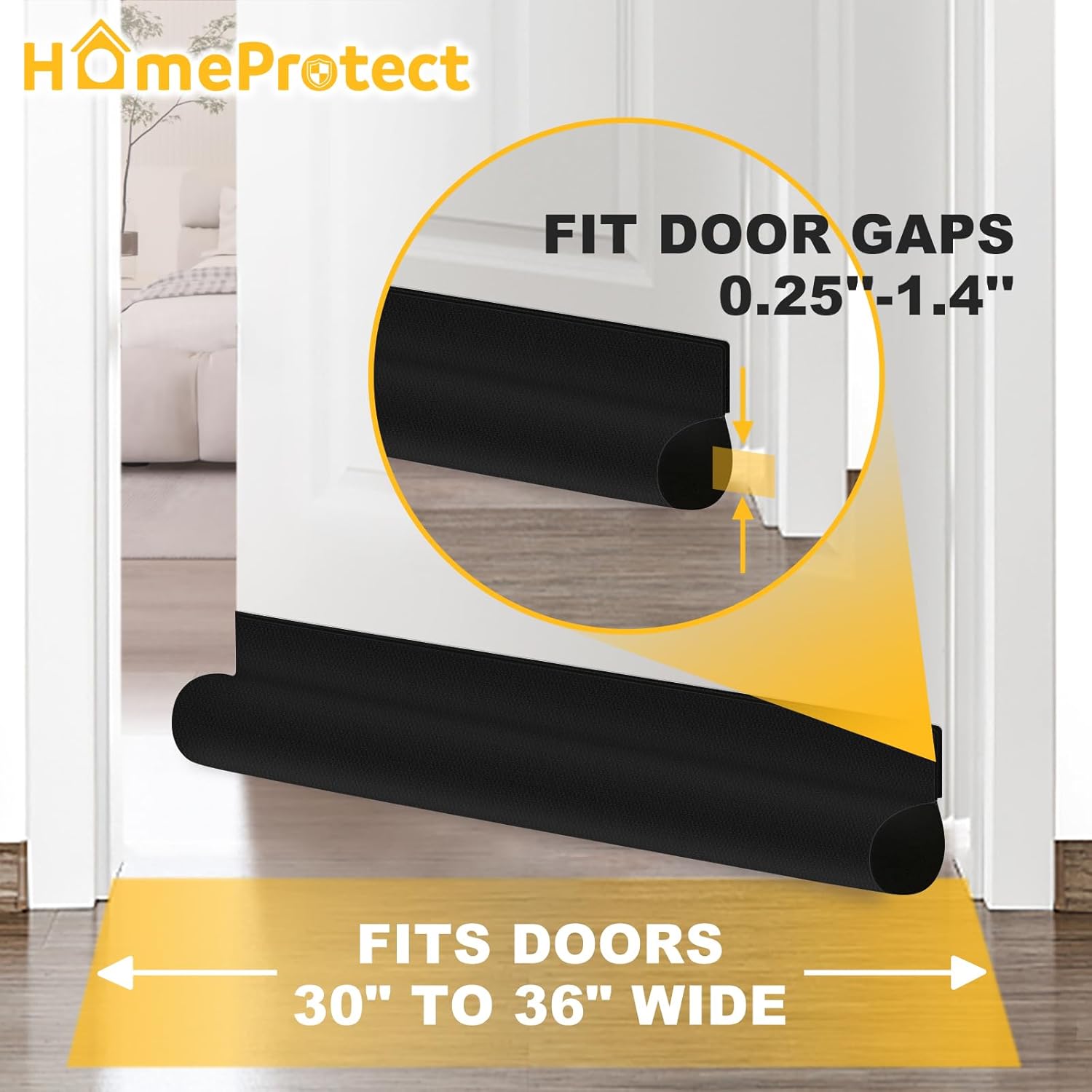 HomeProtect Child and Pet Friendly Door Sweep – Fabric-Covered Draft Blocker with No Sharp Edges or Hardware