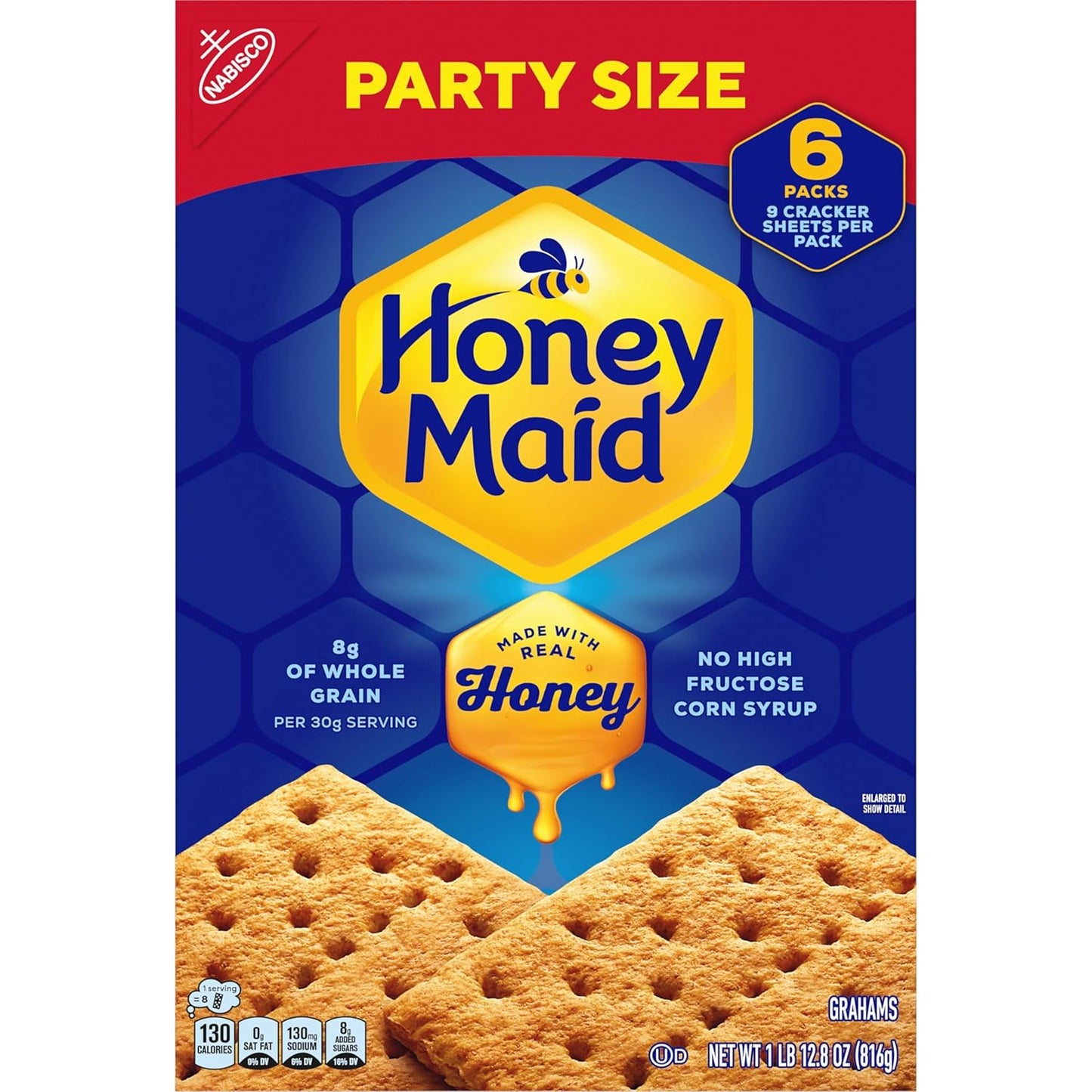HONEY MAID Graham Crackers – After School Snack for Kids, Real Honey 28.8 oz