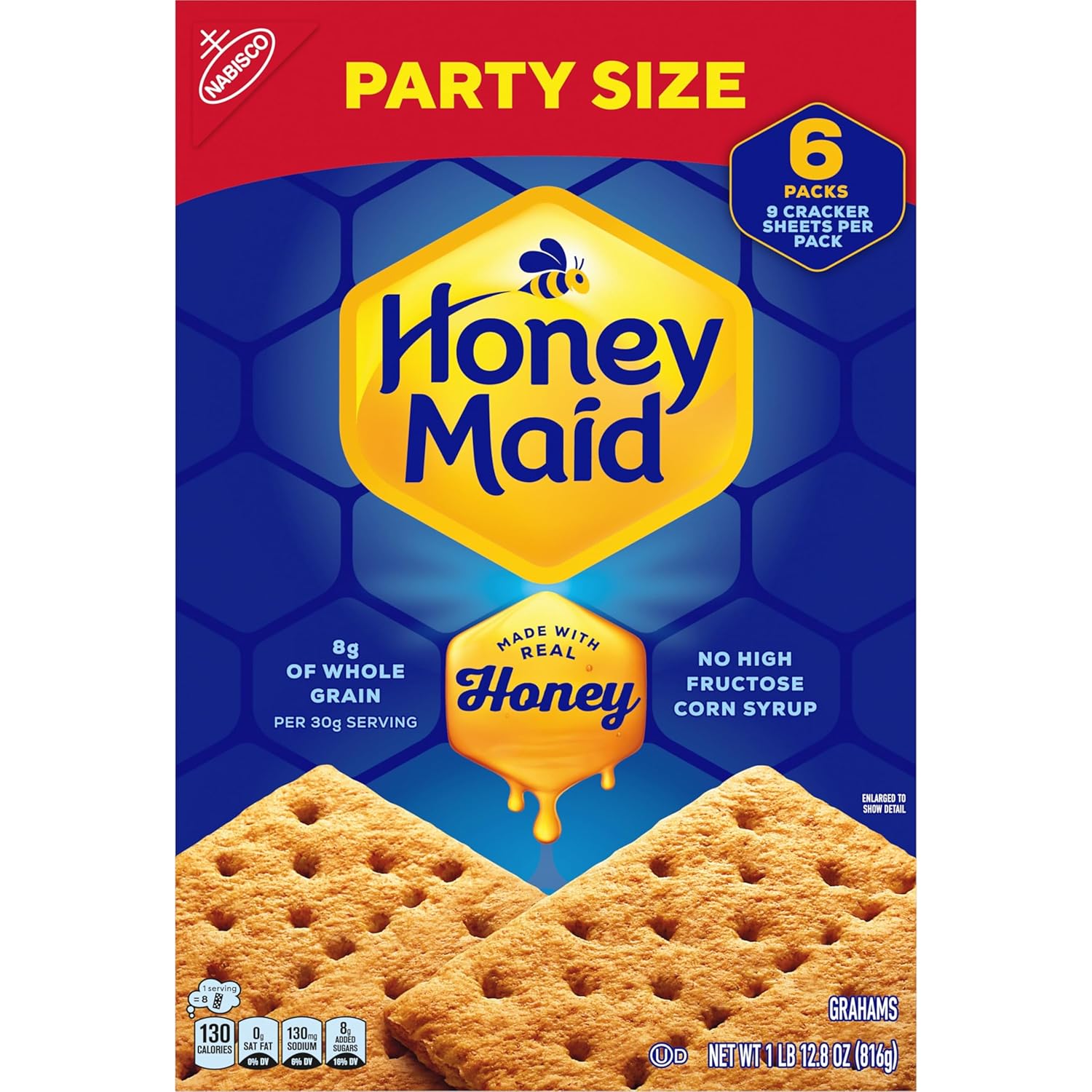 HONEY MAID Graham Crackers – After School Snack for Kids, Real Honey 28.8 oz