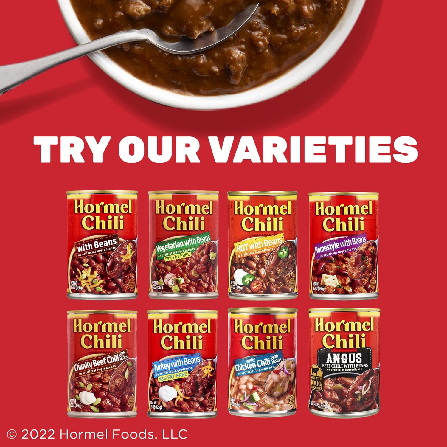 HORMEL Chunky Beef Chili with Beans — Pop-Top Canned Chili for Tailgate Parties and Game-Day Cookouts