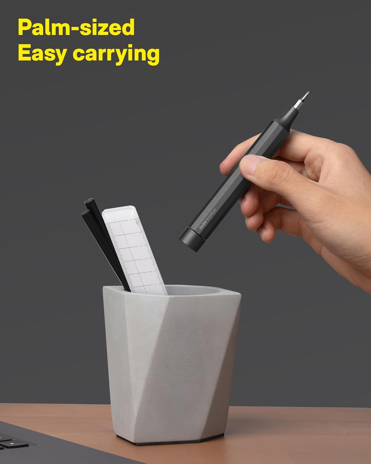 HOTO 24-in-1 Precision Screwdriver – Road Trip Companion in Aluminum Body, Magnetic Bit Storage for Glove Box Use