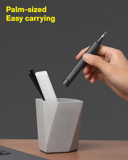 HOTO 24-in-1 Precision Screwdriver – Road Trip Companion in Aluminum Body, Magnetic Bit Storage for Glove Box Use