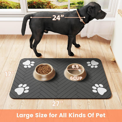 Hygienic Pet Feeding Mat for Cleaner Home Routines, Quick-Dry Mat Under Water and Food Bowls