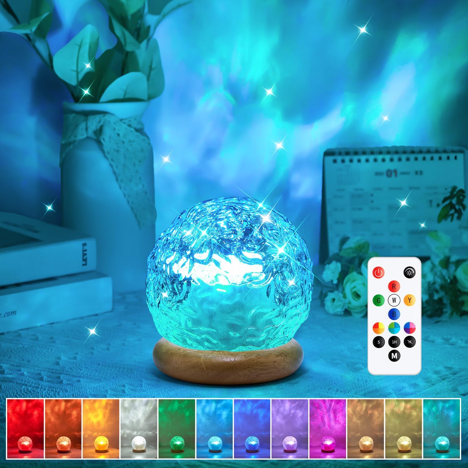 HYTIB Crystal Prism Mood Lamp – White Elephant and Holiday Gift for Her, 216-Mode Color Changing Night Light