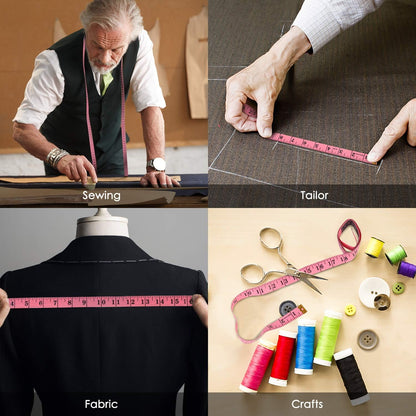 iBayam Soft Pink and Retractable Black Tape Measure Duo – Clean, Clutter-Free Tool for Capsule Wardrobe Planning