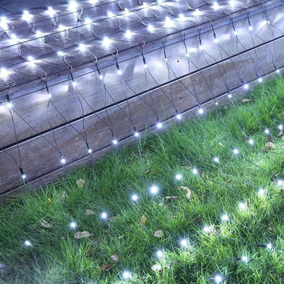 iBaycon 4ft x 6ft Mesh Christmas Lights – Durable Outdoor String Net with Timer and 8 Modes for Courtyard Trees and Patio Decor