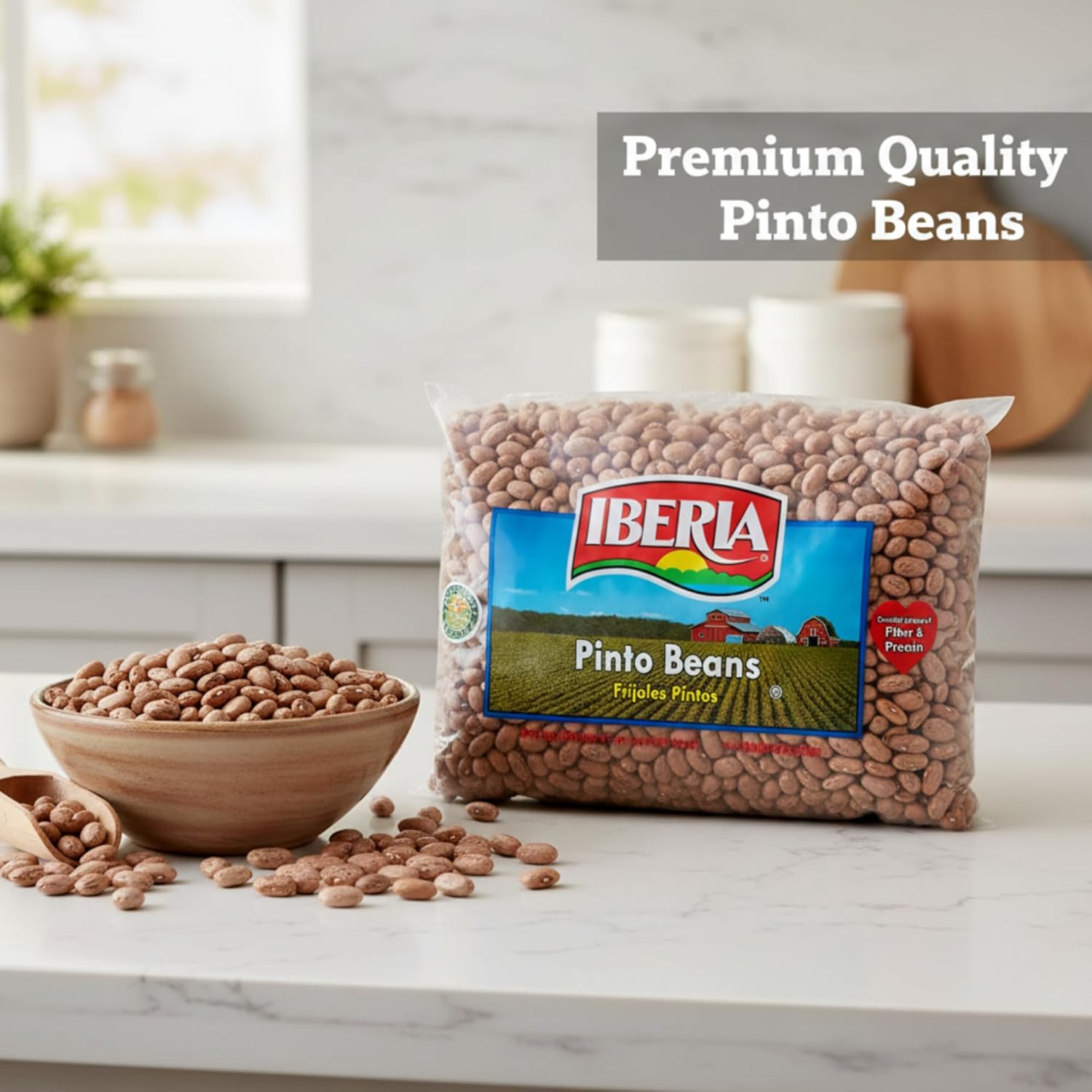 Iberia Pinto Beans 4 lb – Hearty Plant Protein for Slow-Cooker Soups, Burrito Bowls, and Wholesome Family Dinners