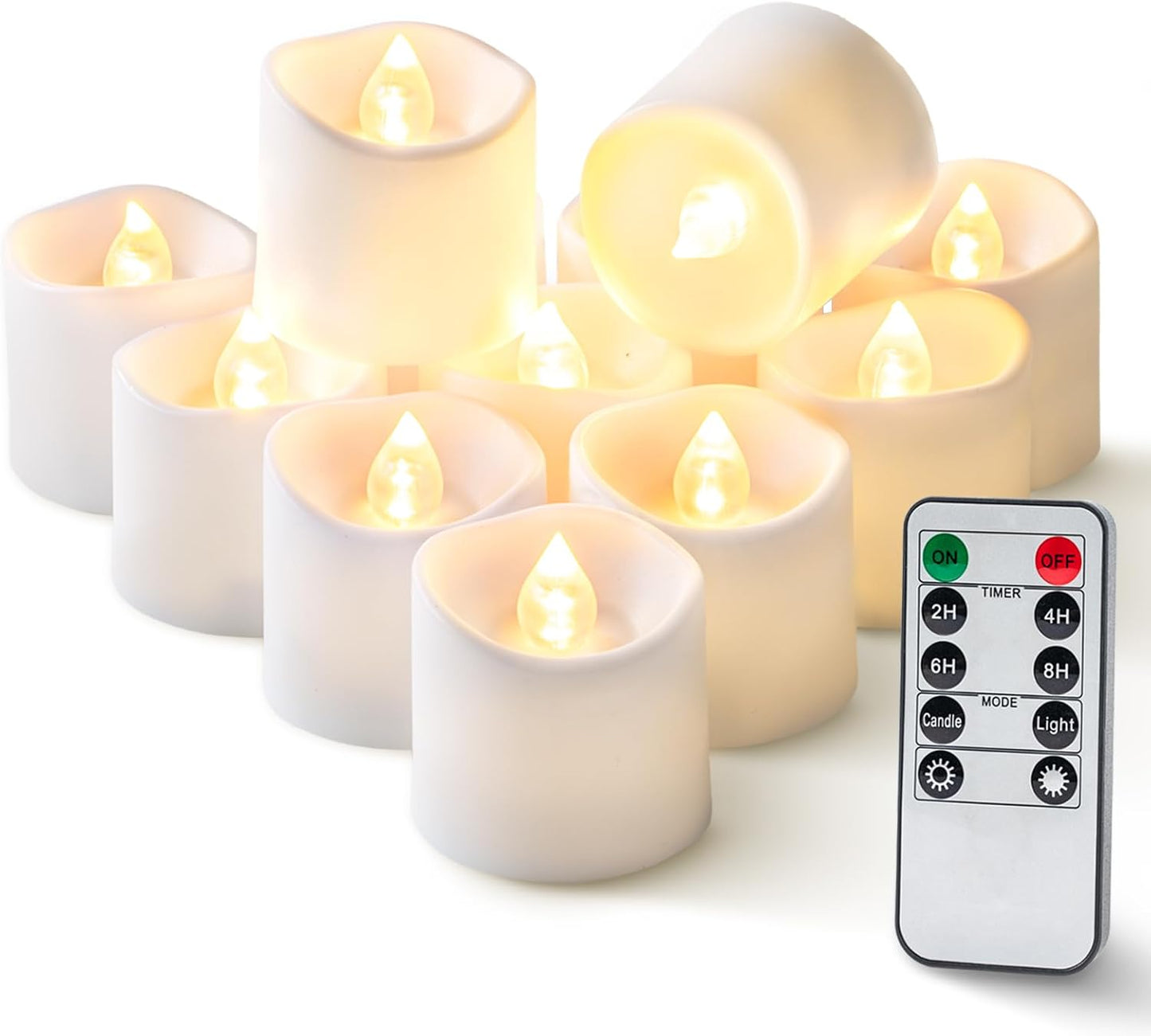includes 1 remote control that operates all 12 candles